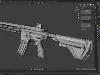 HK 416 RIFLE Low-poly 3D model