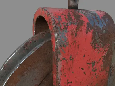 Old Winch Low-poly 3D model