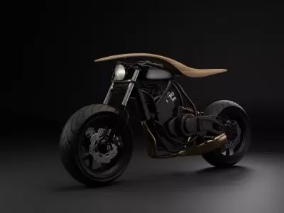 Modern Industrial Motorcycle Game-Ready 3D Model Low-poly 3D model