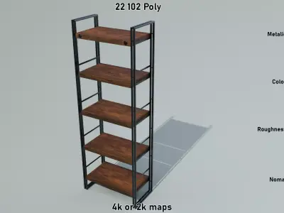 Shelf Manchester Tall Low-poly 3D model