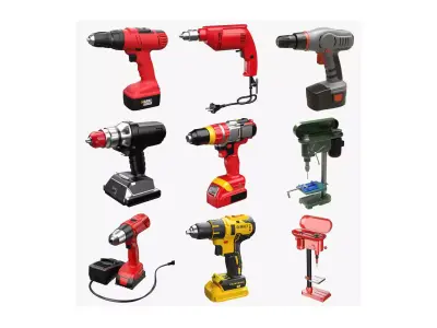 Hand Drill Collection II 9 in 1 3D Model Pack