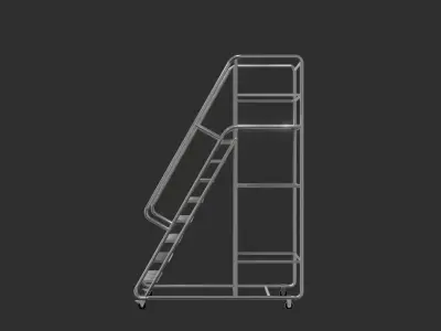 Realistic Ladder 3D Model with Detailed Rungs and Frame Low-poly 3D model