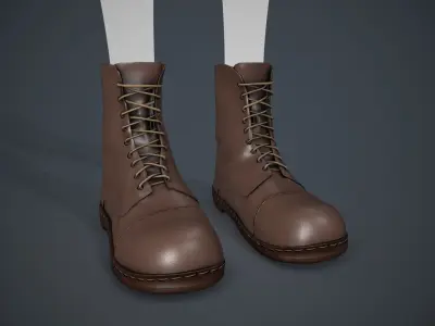 Brown Boots Style 1  Low-poly 3D model