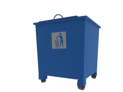 Trash can  Low-poly 3D model purchase