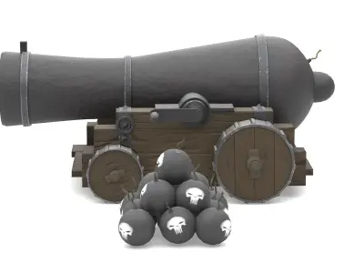 Cartoon Cannon 3D model