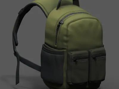 Backpack Camping Generic military combat soldier armor scifi  Low-poly 3D model