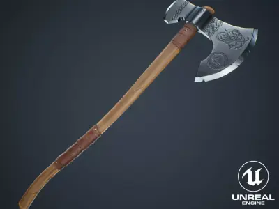 Viking Weapons - Large Axe II Low-poly 3D model