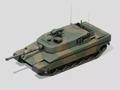 Type 90 Main Battle Tank Low-poly 3D model