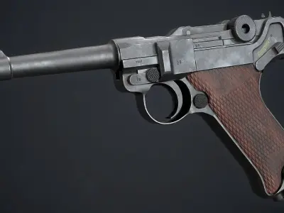 PBR Luger P08 Low-poly 3D model