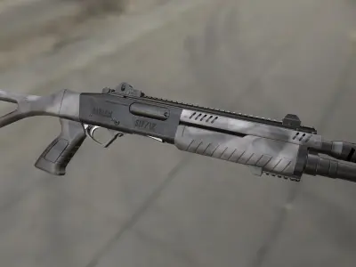 Fabarm STF12 short PBR Low-poly 3D model Low-poly 3D model