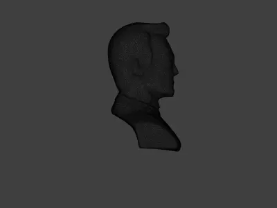 Realistic high quality Clint Eastwood stone bust - Statue 3D model