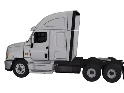 Freightliner Cascadia Low Poly Highway Semi Truck Low-poly 3D model