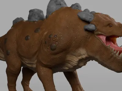 Stone Dragon Low-poly 3D model