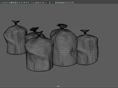 Garbage Bags Free low-poly 3D model