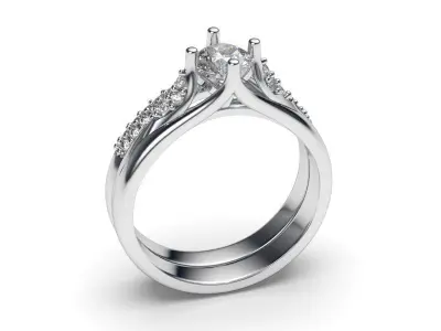 solitaire with ring sizes  8 part S87 3D print model