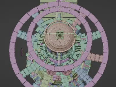 Massive Detailed Separated Spaceship 3D model