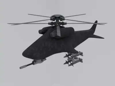 Scifi Drone Helicopter Free 3D model
