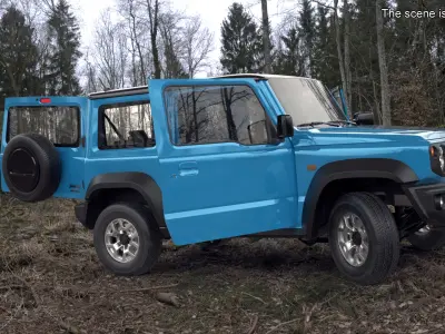 Suzuki Jimny 2025 Three Door SUV Blue 3D model