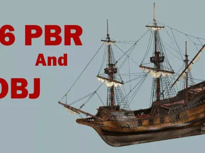 Sailboat Galleon - GameReady Sailing Ship Artemis 3D Model Low-poly 3D model