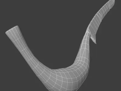Indo persian horn knife 3D model