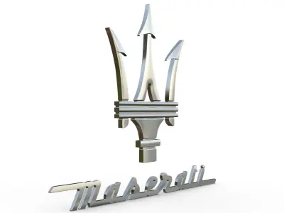 maserati logo 3D model by 3dlogoman