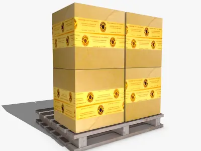 Boxes on a Pallet Low-poly 3D model