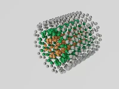 Multiple wall carbon nanotube Low-poly 3D model