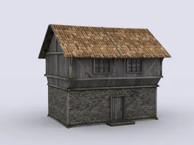 Medival house Low-poly 3D model