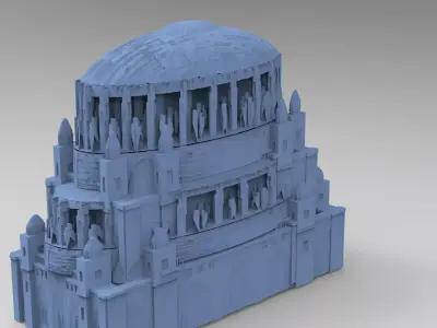 Sci fi City Dome palace model 5 3D model