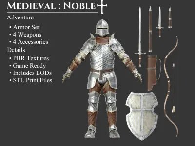 Medieval Collection Noble Soldier 3D Model Pack