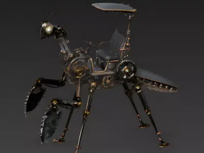 Scythe Strider Mechanical Mantis 3D Model Low-poly 3D model