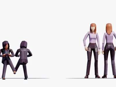 Business People - Animated and Rigged 3D model