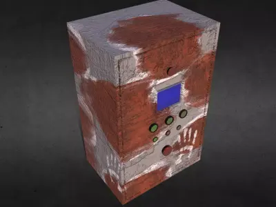 Rusty control box Low-poly 3D model