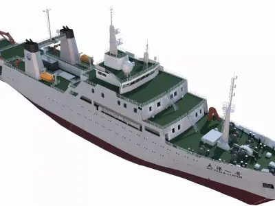 Scientific Research Ship - Ocean One 3D model