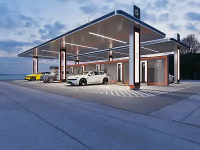 Electric vehicle charging station 3D model purchase