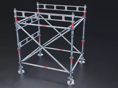Construction Scaffolding Structure Low-poly 3D model