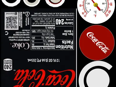 Knife coca cola Low-poly 3D model