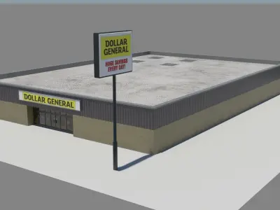 USA Chain Stores PACK 1  Low-poly 3D model