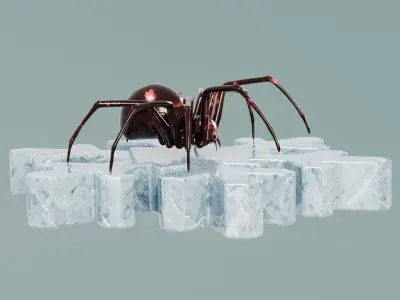 House Decoration Spider Statue Low-poly 3D model