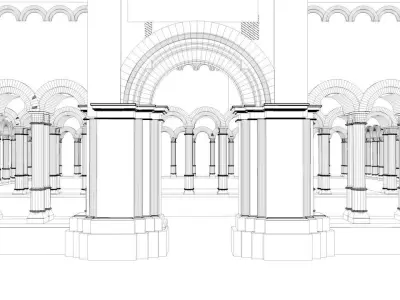royal gateway  Low-poly 3D model
