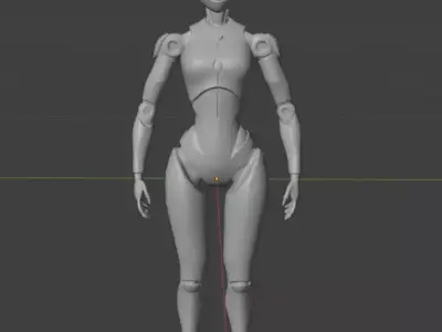 futuristic white glossy female humanoid robot Low-poly 3D model