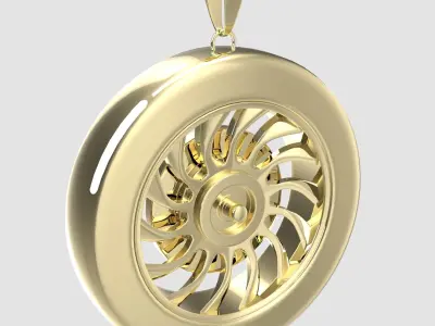 Sports Car Wheel 2 Pendant 3D model