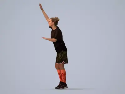 00484Elsje004 - Adult Caucasian woman exercising in athletic 3D model