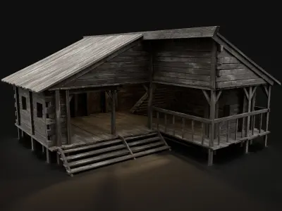 MEDIEVAL INDUSTRIAL FANTASY TOWN VILLAGE BUILDINGS COLLECTION 3D Model Pack