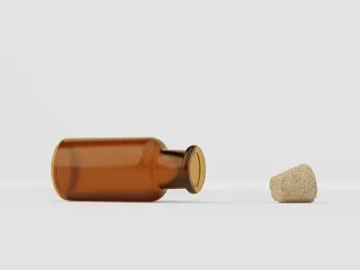 Medical Lab Chemical Bottle low poly Realistic 3D model Low-poly 3D model
