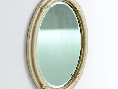 Victorian Mirror Wall Old White 3D model