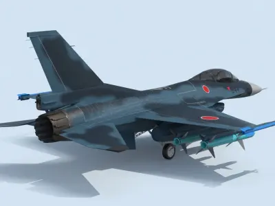 Mitsubishi F-2 3D model get