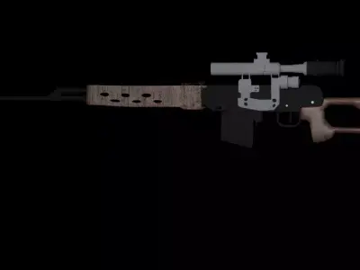 Dragunov SVD Sniper rifle Free low-poly 3D model