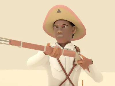 Filipino Katipunan Soldier Low-poly 3D model