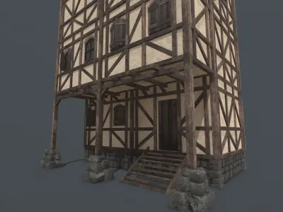 Medieval House 02 Low-poly 3D model
